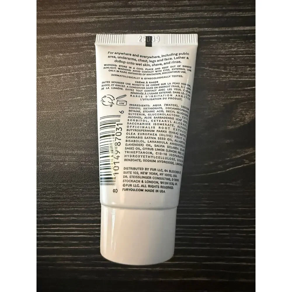 6/$25 NEW Fur Protective and Soothing Shave Cream 1 Fl Oz (Travel Size)